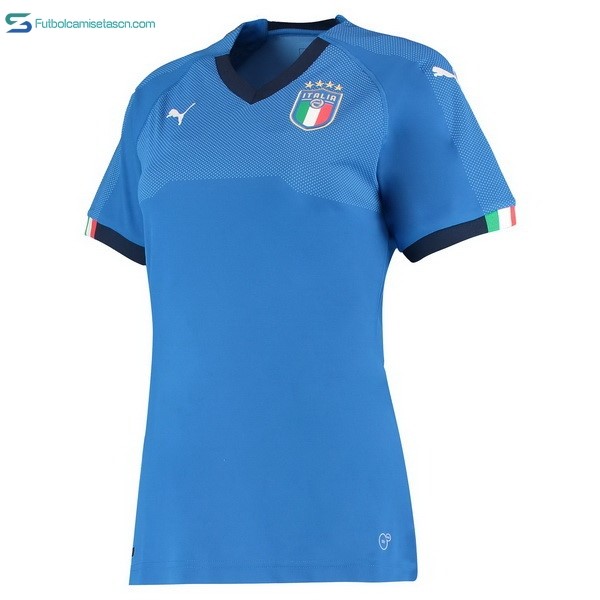 Camiseta Italia 1ª Mujer 2018 Azul